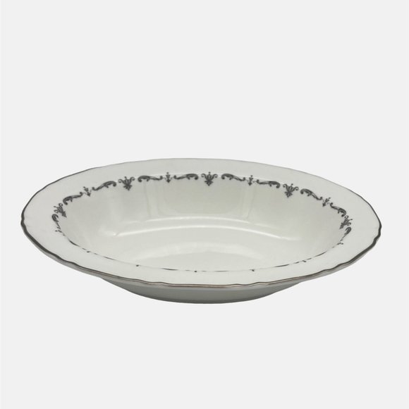 Royal Worcester Silver Chantilly Oval Vegetable Bowl Fine Bone China England - Picture 1 of 5